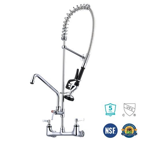 Wall Mount Pre-Rinse Faucet Kitchen Sink 36in Height Sprayer Wall Mount Pre-Rinse Faucet Kitchen Sink 36in Height Sprayer