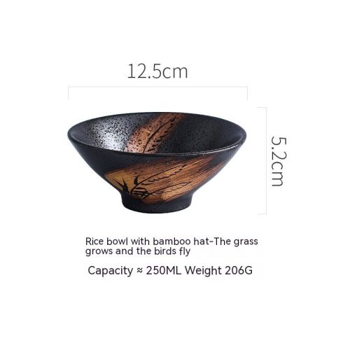 Japanese-style Ceramic Speaker Rice Bowl Household