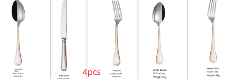 Knife Fork And Spoon Hotel Restaurant Western Tableware Household Light Luxury Tableware Set