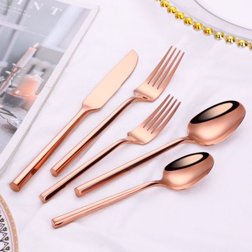 Stainless Steel Knife Fork And Spoon Set Hexagonal Forging