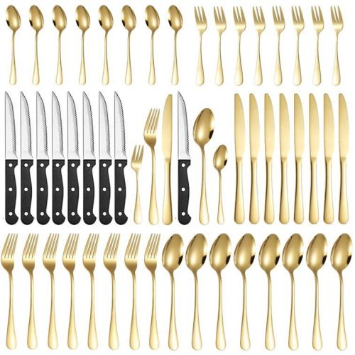 Stainless Steel Tableware 48 Pieces Suit Steak Knife Fork And Spoon