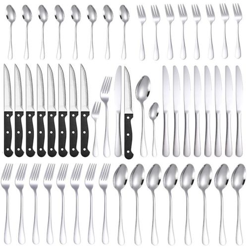 Stainless Steel Tableware 48 Pieces Suit Steak Knife Fork And Spoon