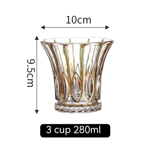 Golden Trim Gold Line Wine Glass Whiskey Decoration Cup